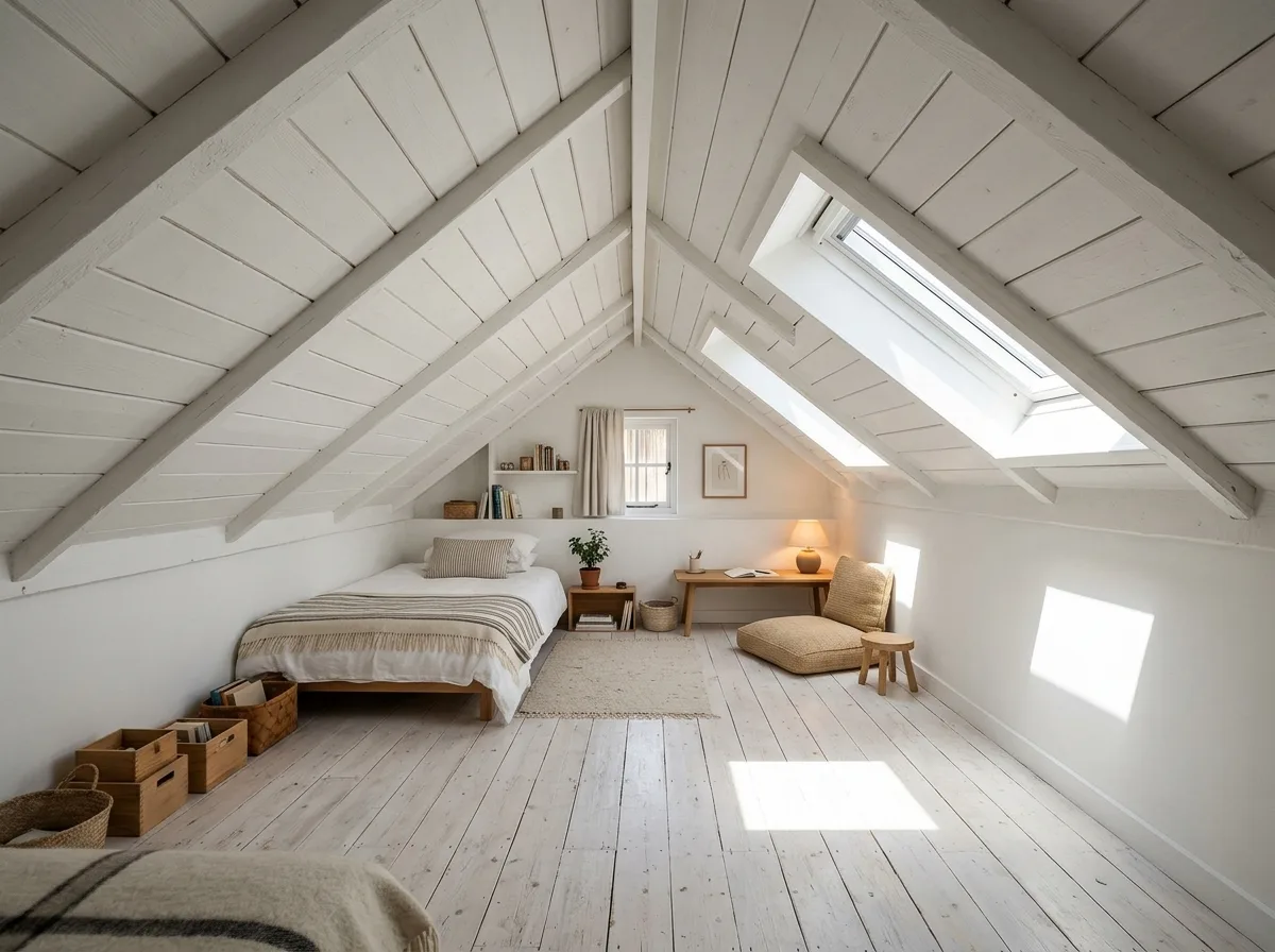 Nordic・Attic Room: A Room Under a Sloping Ceiling
