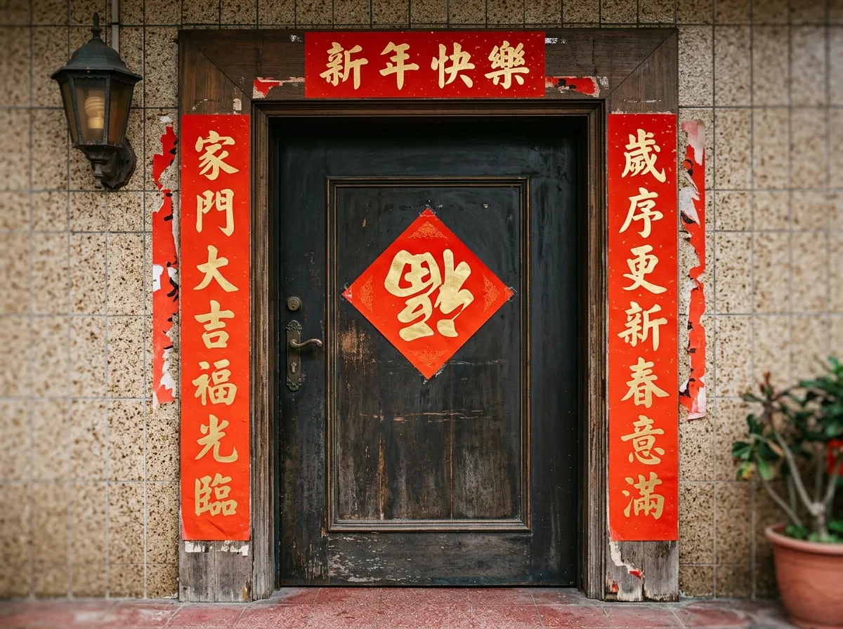 春联与门联：红底金字的季节更换