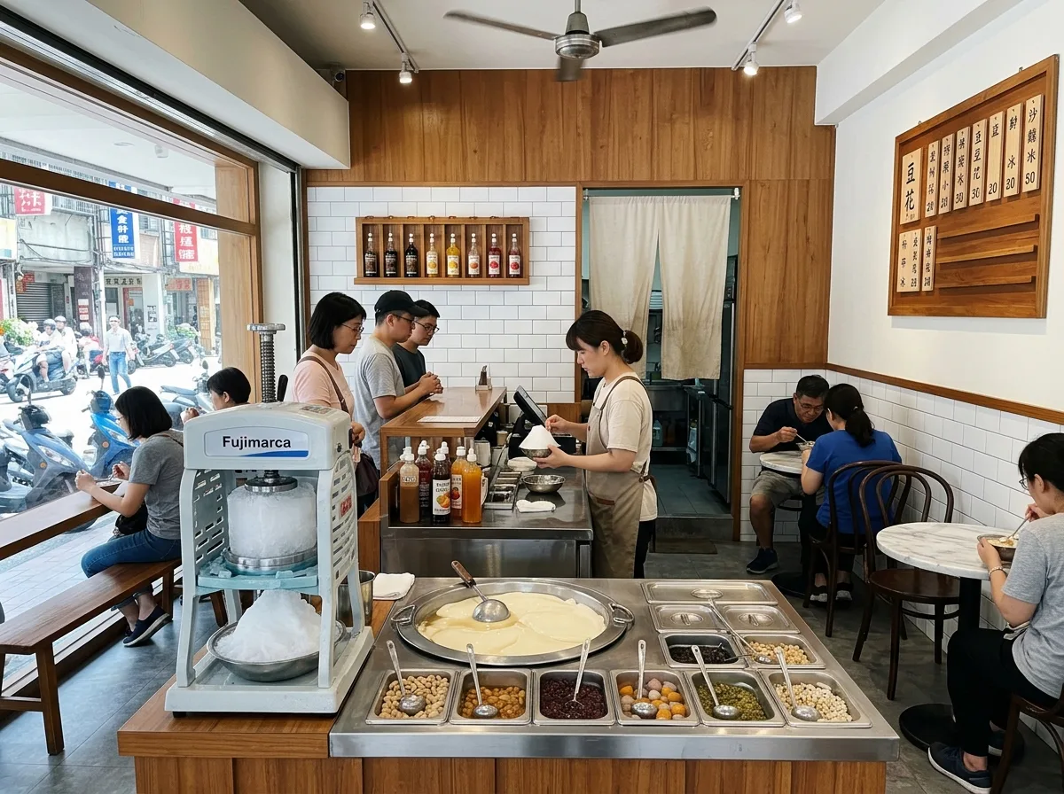 Tofu Pudding Ice Shop: Topping Counter & Summer Seating