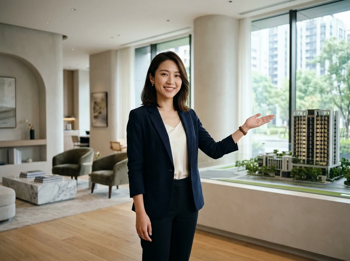 Real Estate Agent and Spatial Interaction: The Natural Light Introduction Posture of a Minimalist Reception Center