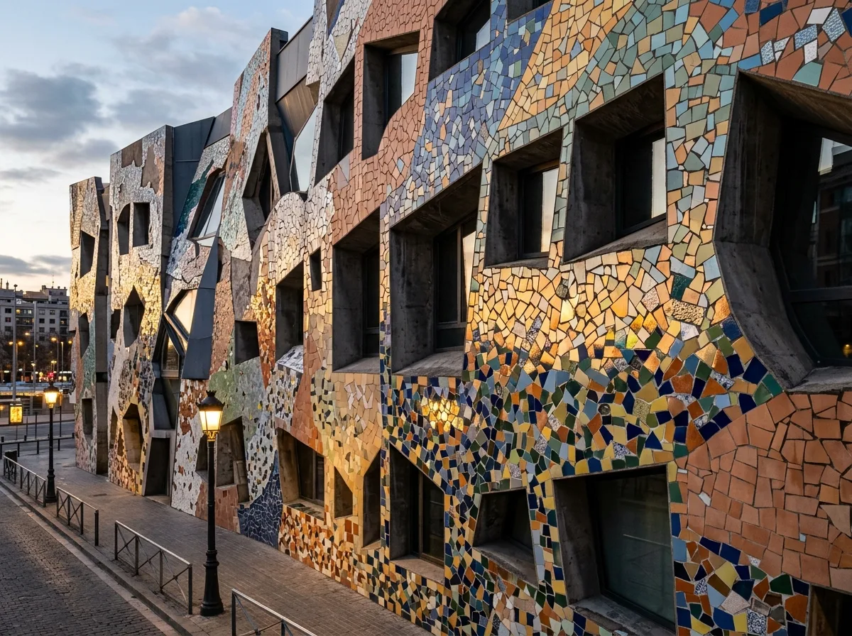 Public Facades of Ceramic Tile Mosaics: Fragmented Patterns and Openings