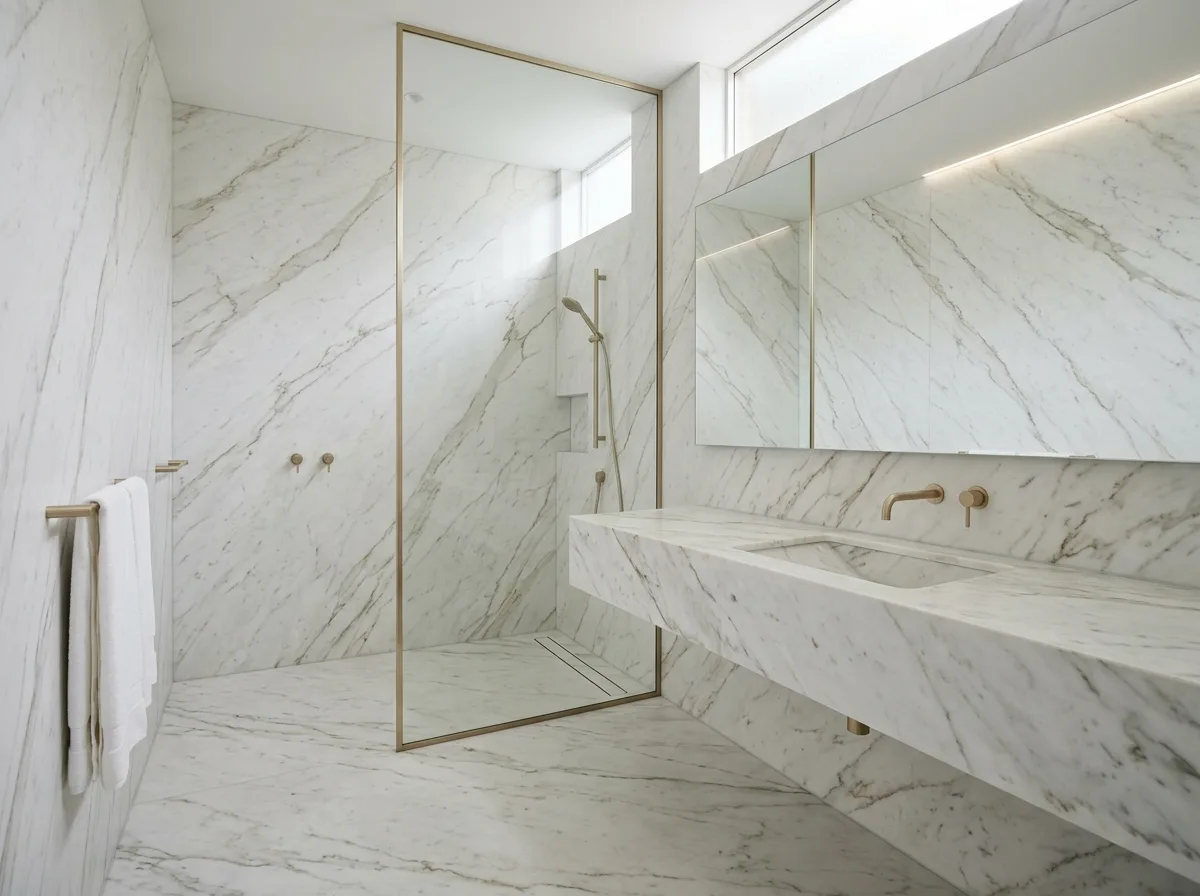 Large Slab Seamless: Only Four Seams in a Room