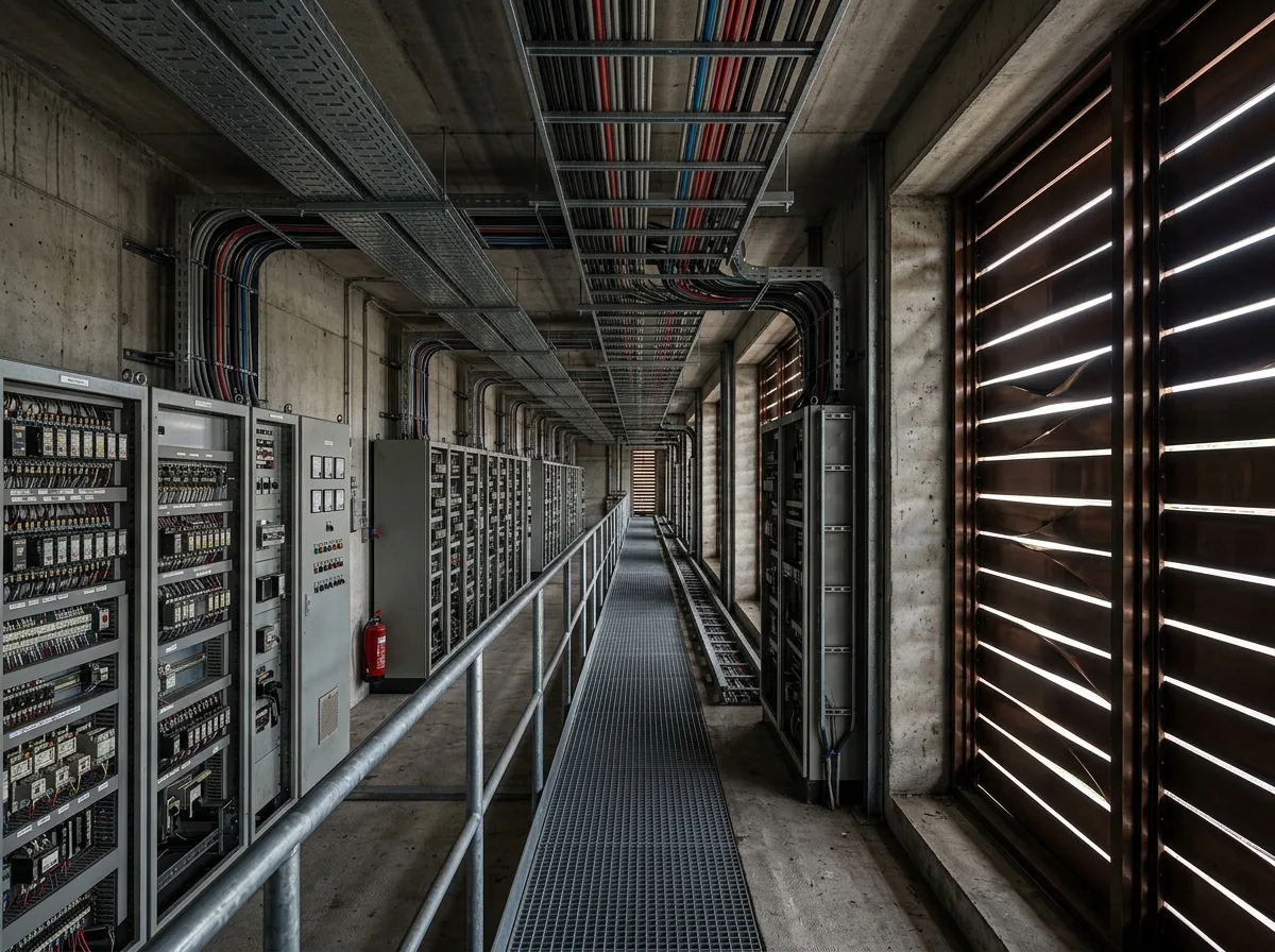 Signal Box Interior: A Technical Space Under Copper Band Filtration