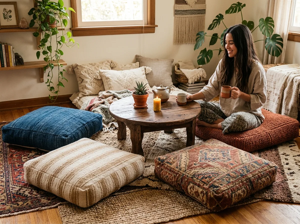 Floor Living: Cushions and Low Tables