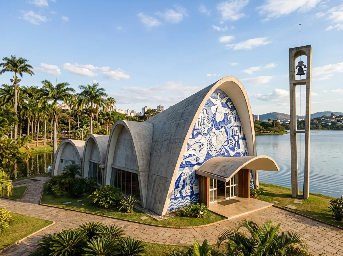 Church of the Continuous Vault: Curved Concrete and Tiled Murals