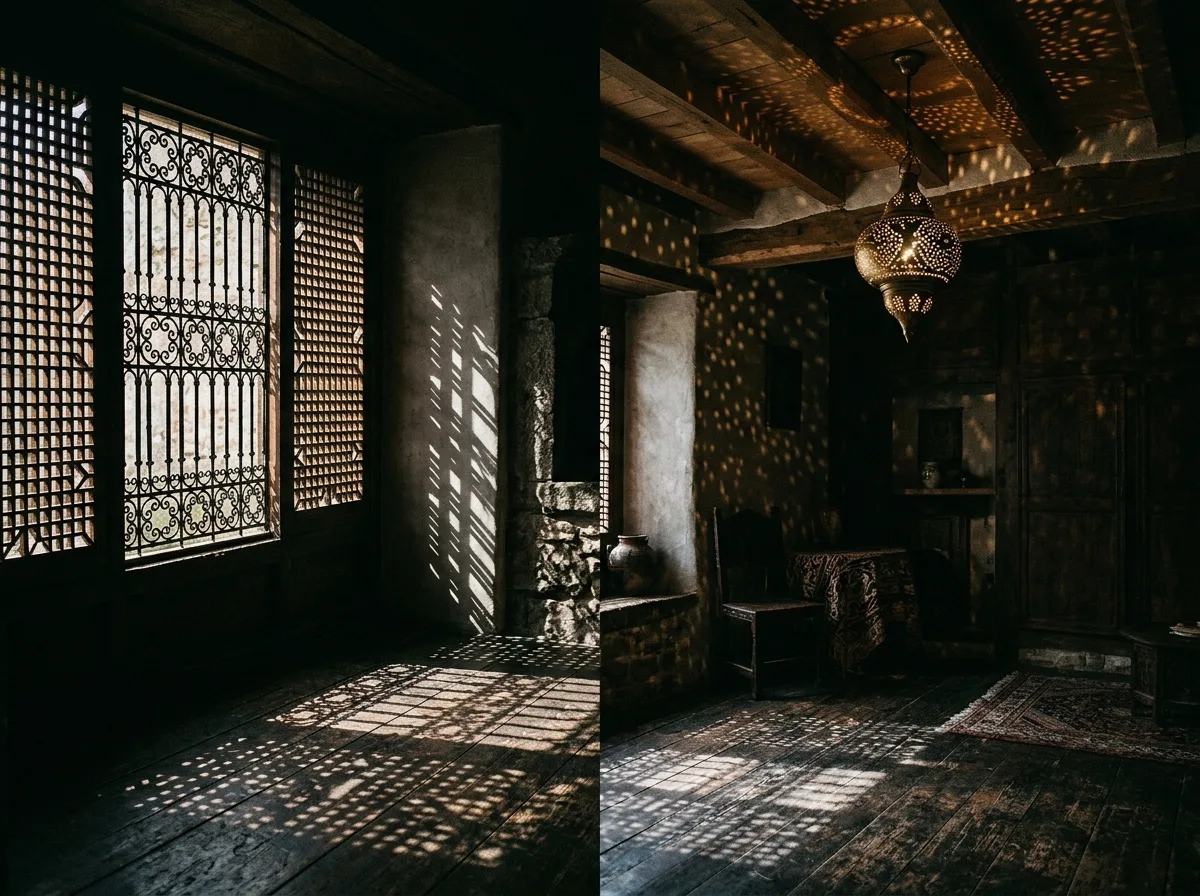 Light is chopped: lattice screen and perforation