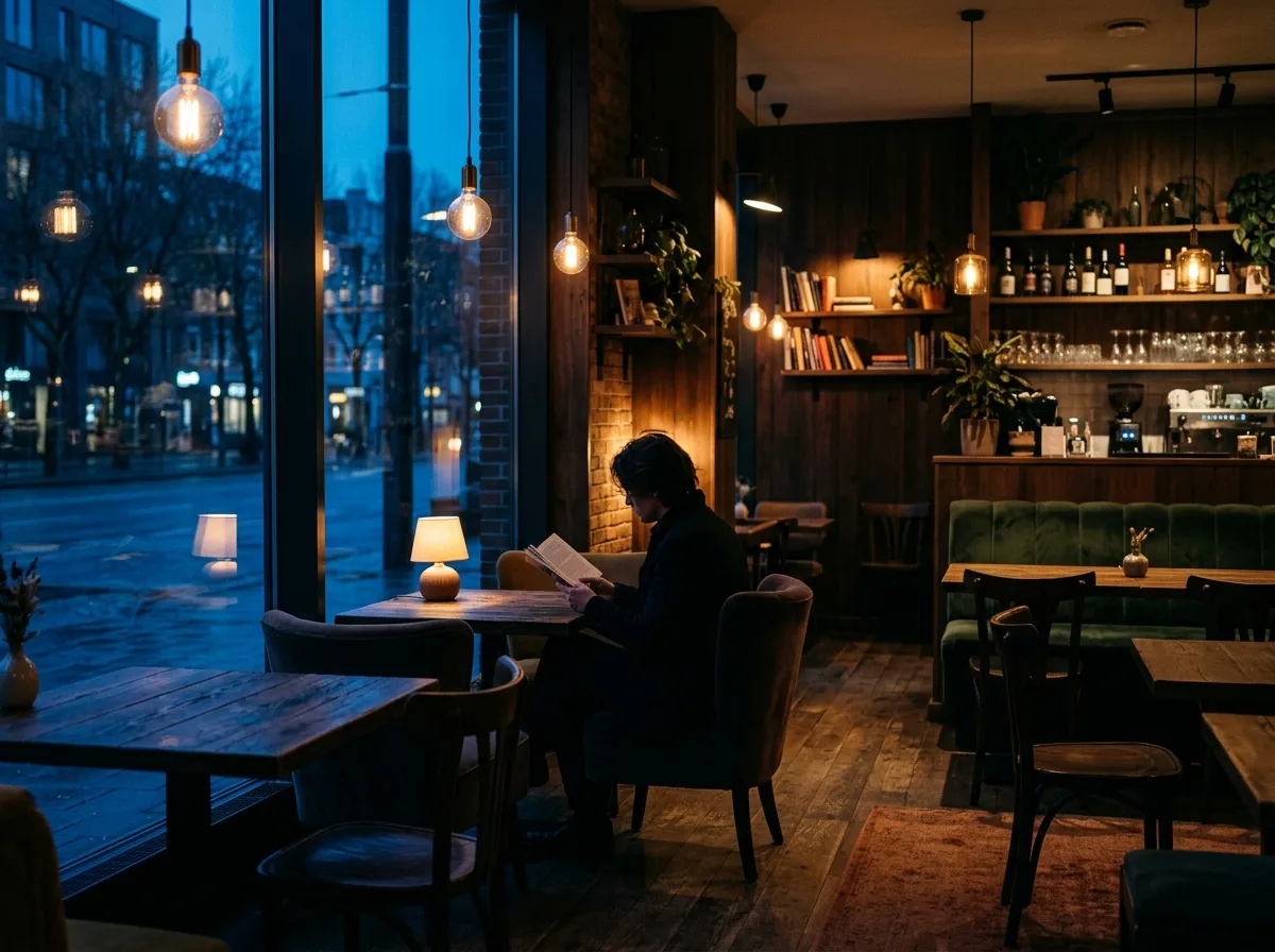 Blue Night Talk - Serene Cafe Seat