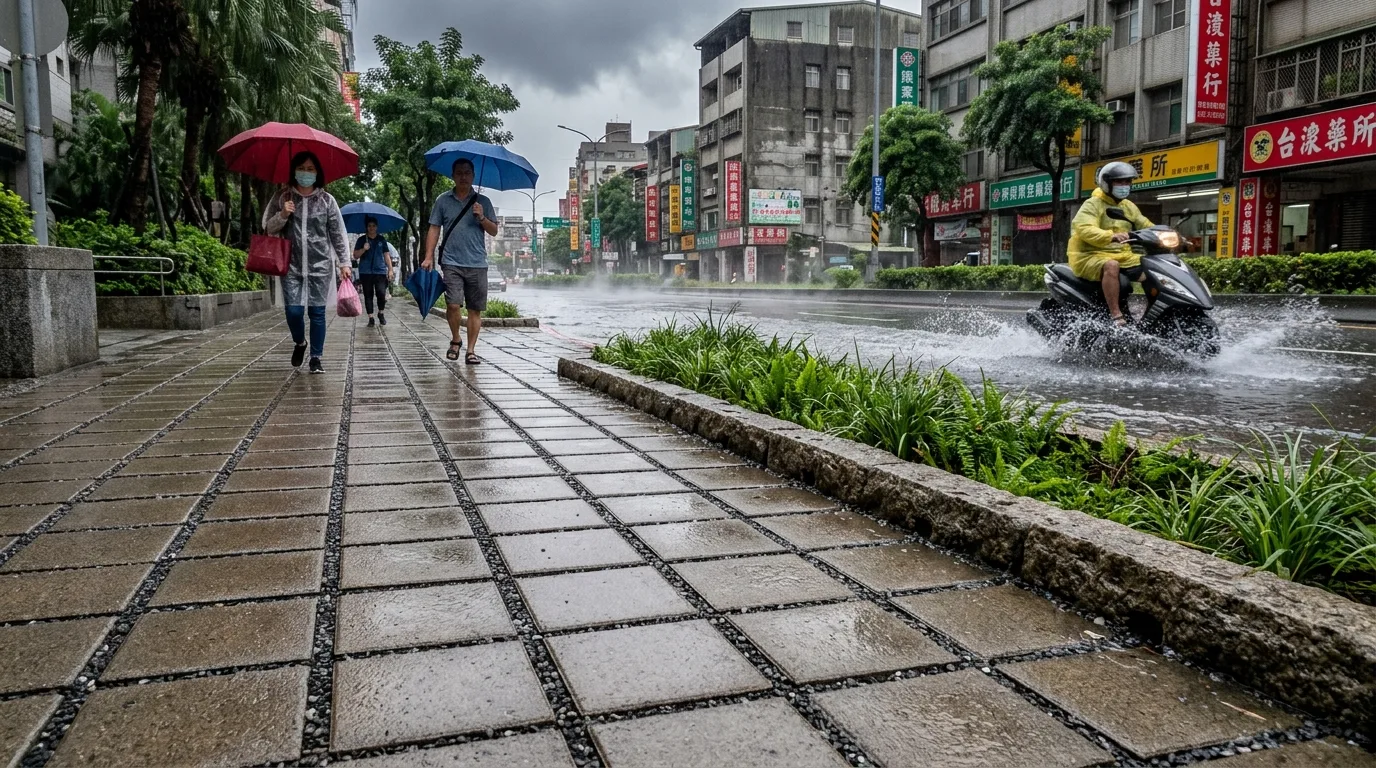 透水性舗装歩道：雨水浸透と街路の冷却