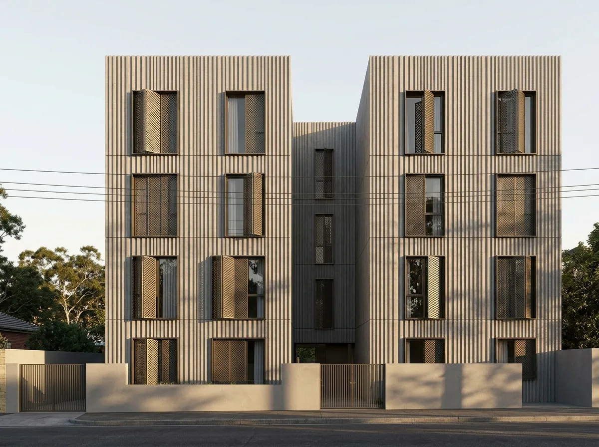 Dynamic Light and Shadow Perforated Facade