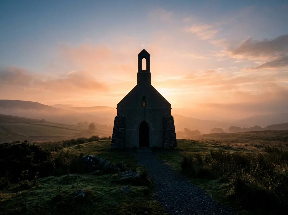 Dawn Backlight Church Silhouette