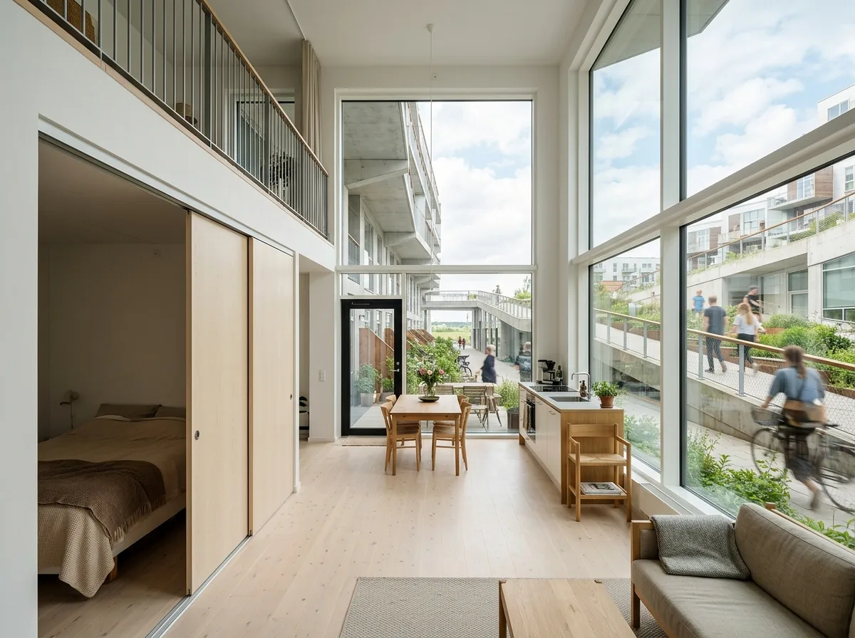 Shared Community Housing Interiors: Connecting Open Plans and Shared Spaces