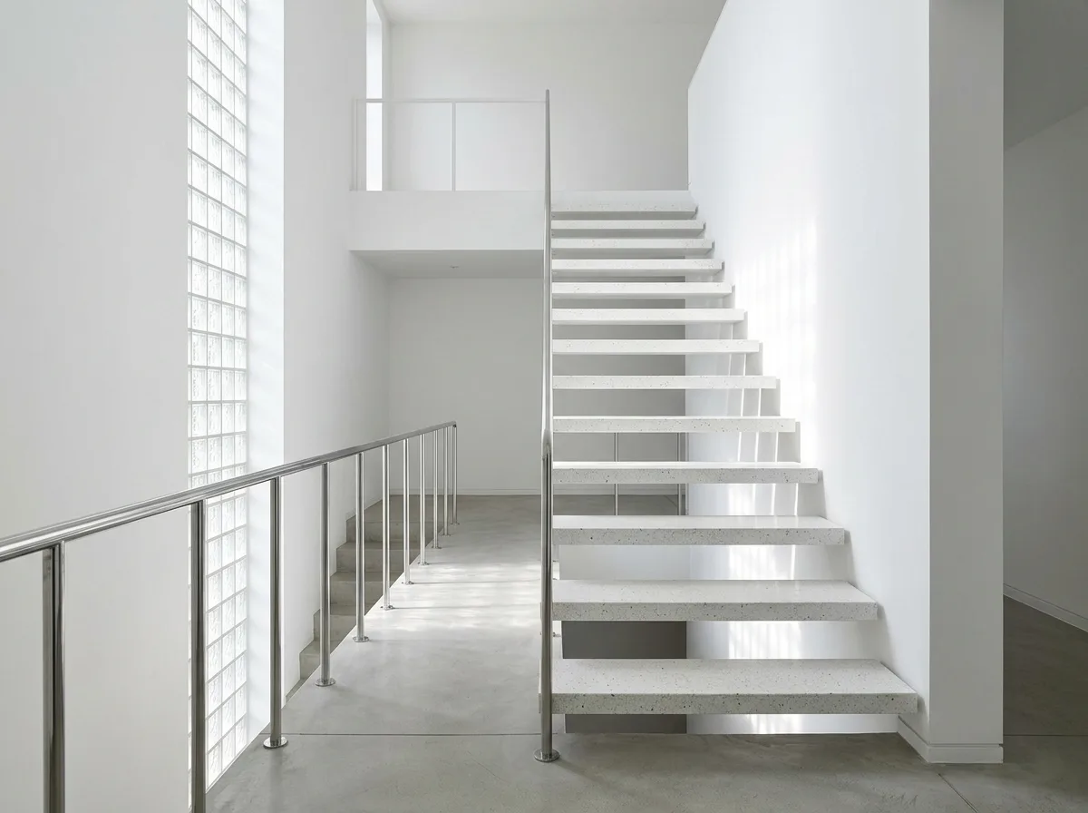 Bauhaus Stairwell: Cantilevered Treads and Thin Tubes