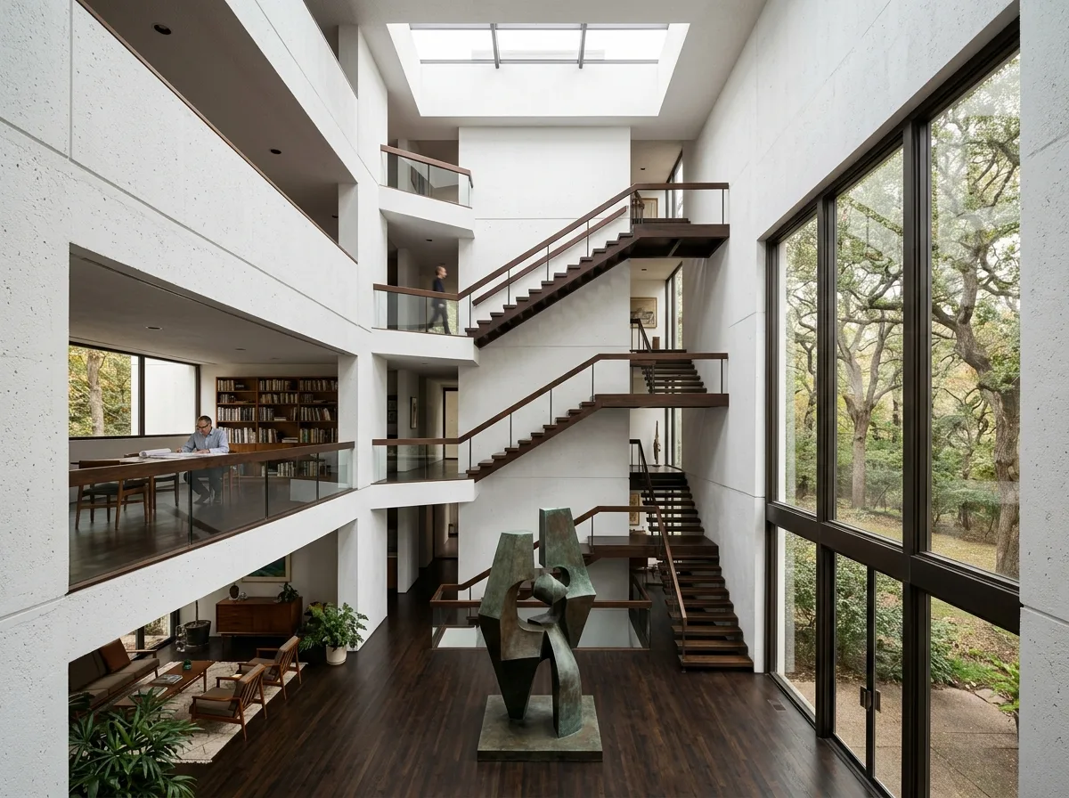 Hexagonal Geometry at Home: Stacked Platforms and a Central Light Well