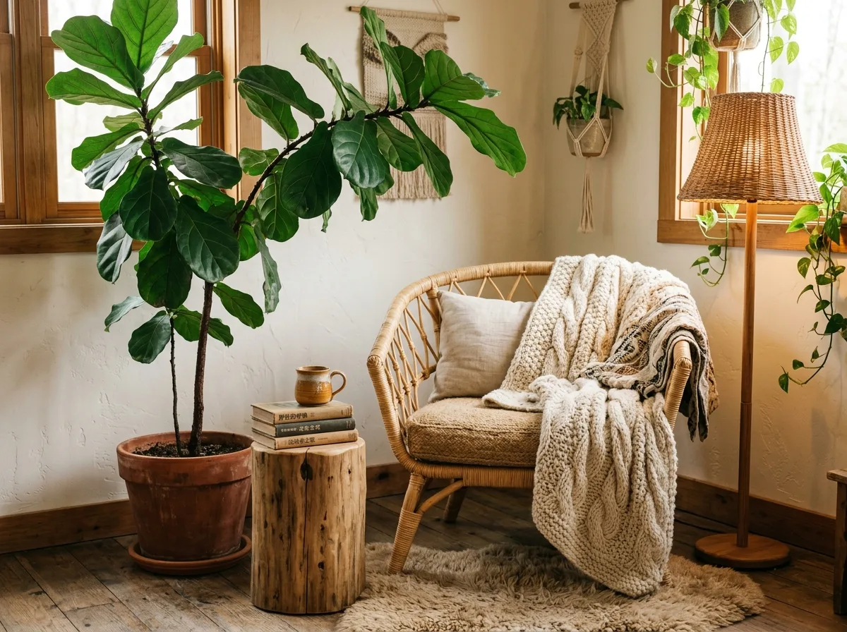 阅读角：一张椅、一盏灯、一株植物