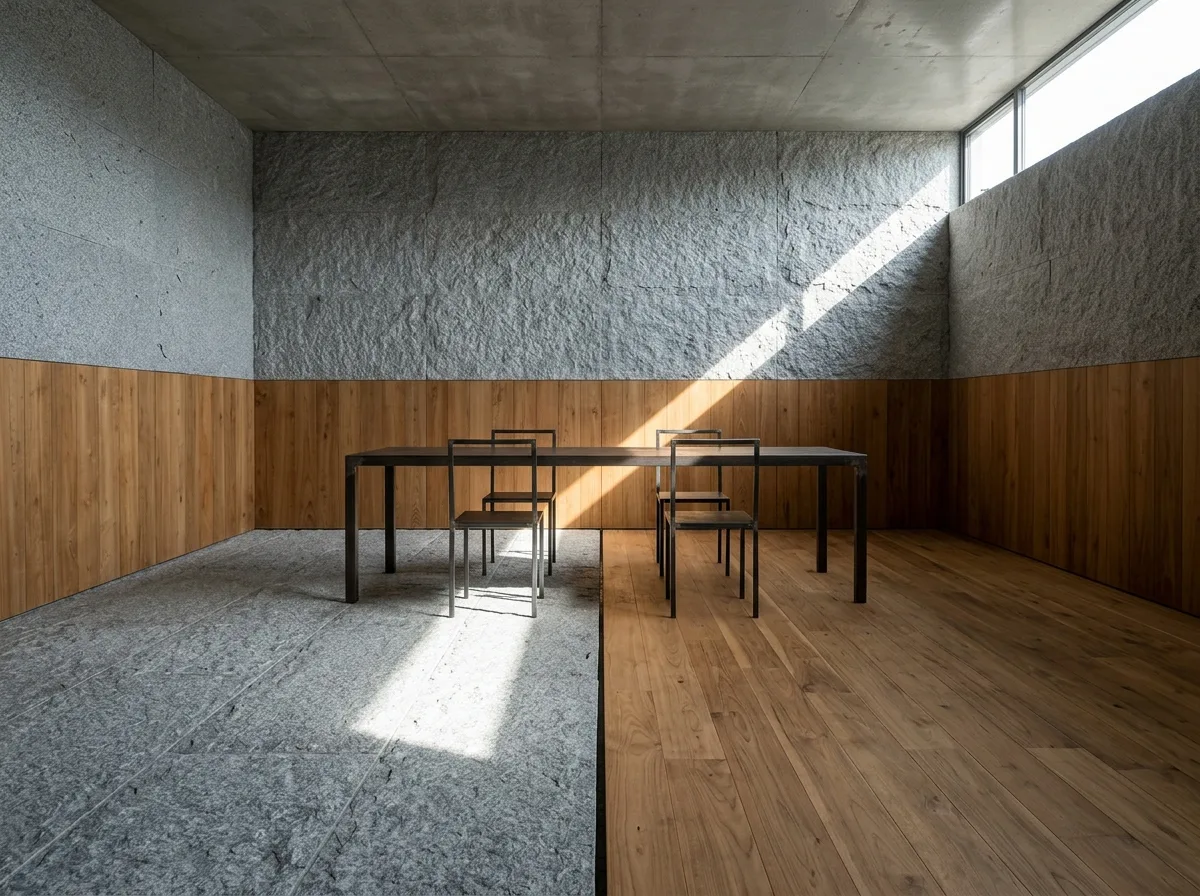 Two Temperatures of Material: Direct Connection of Stone and Wood