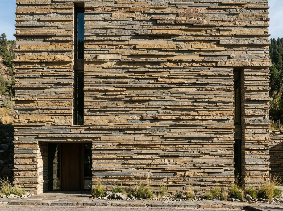 Sedimentary Facade: Stratification and Shadow Rhythms