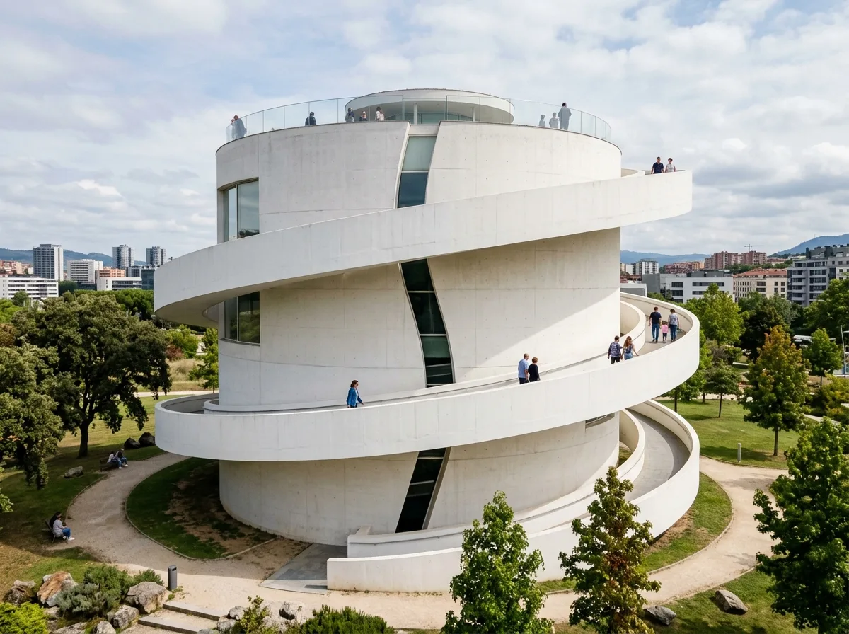 Exterior Ramp: A Curve Around the Building