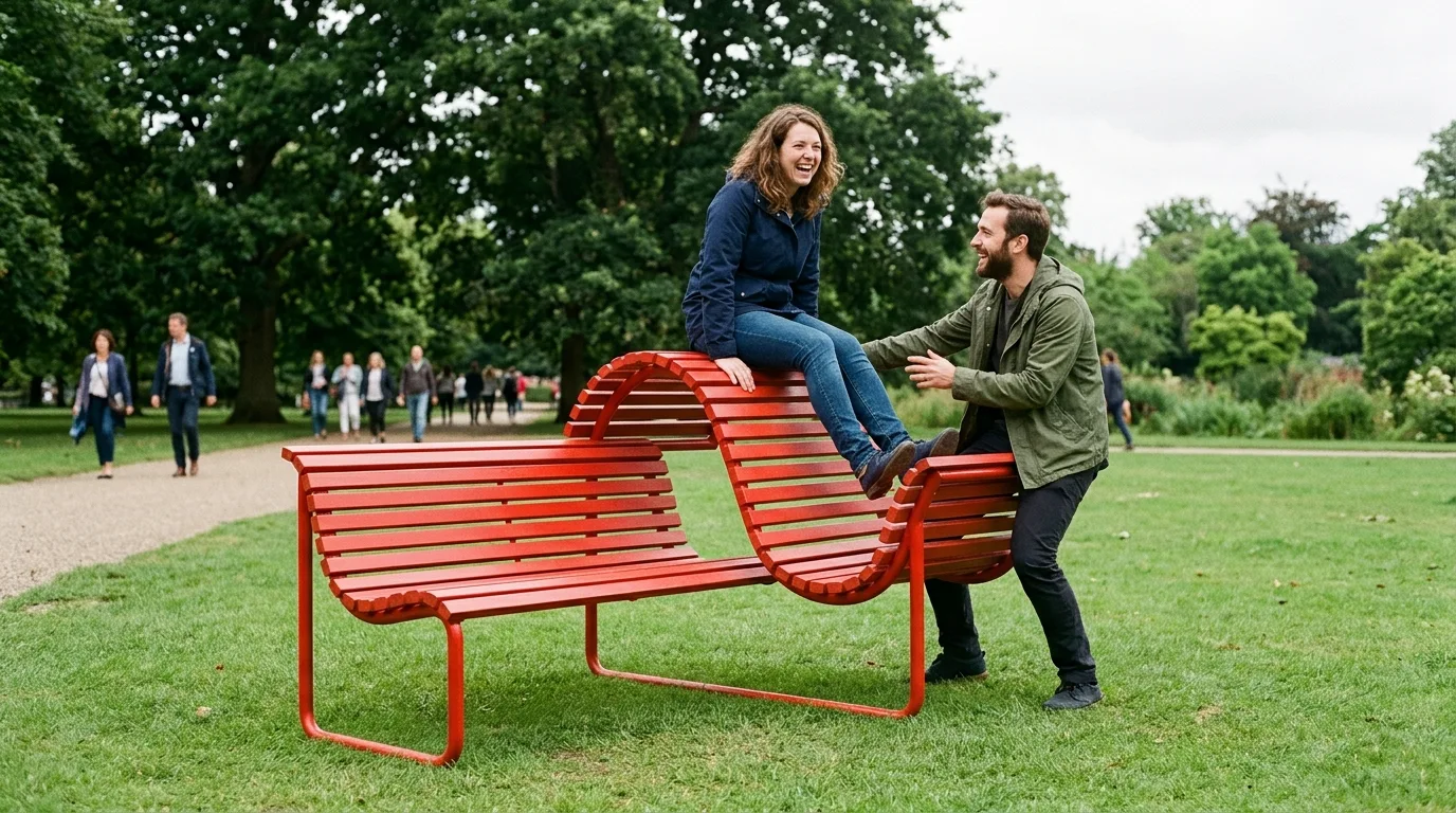 The Twisted Park Bench: Sit Only After Negotiation