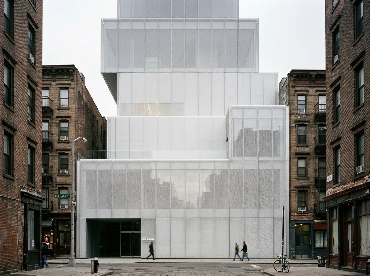 Porous Metal Skin: Expanded Aluminum Mesh for Filtered Daylight