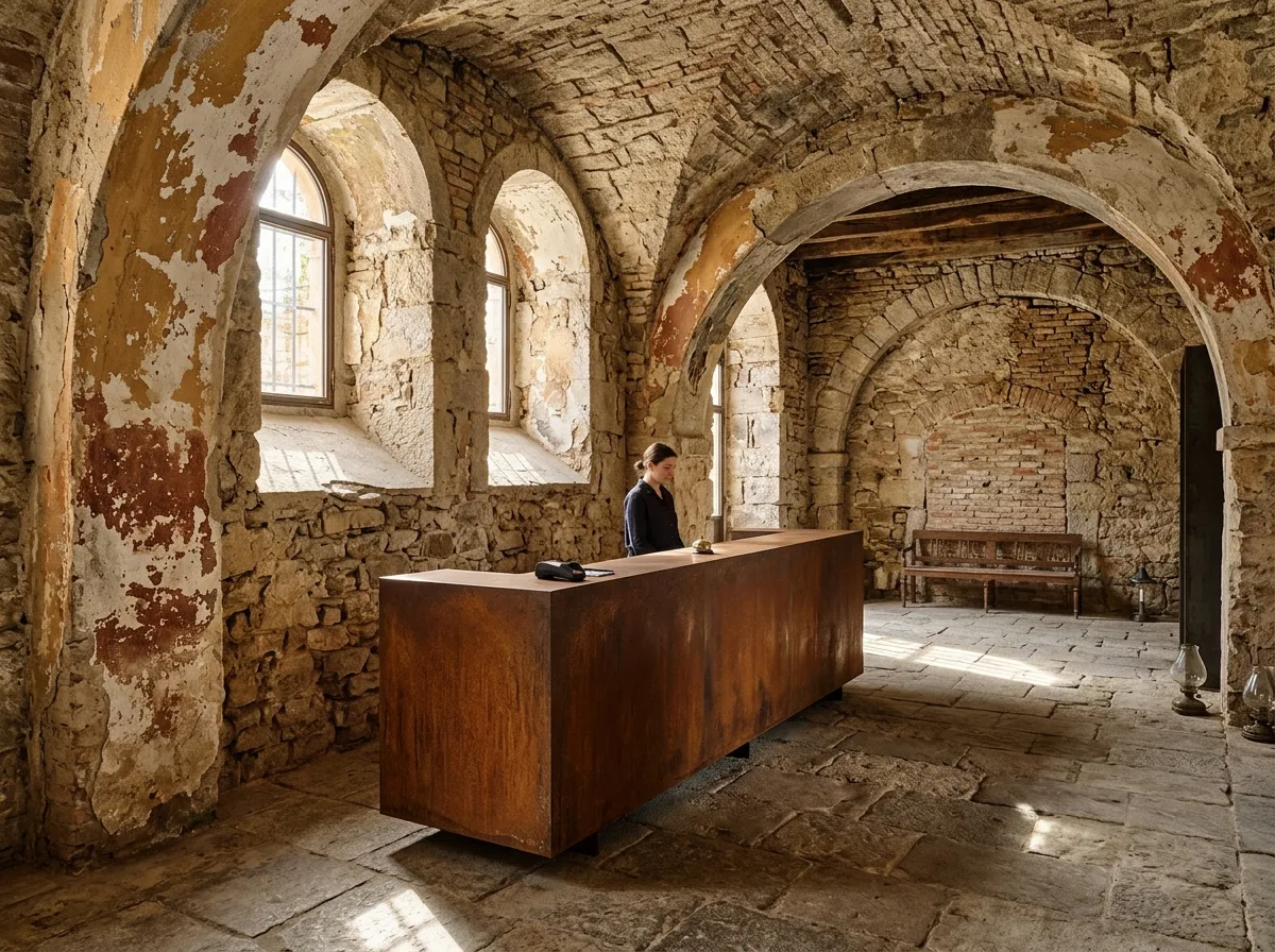 New Insertion in Old Building: Counter Not Touching Original Wall