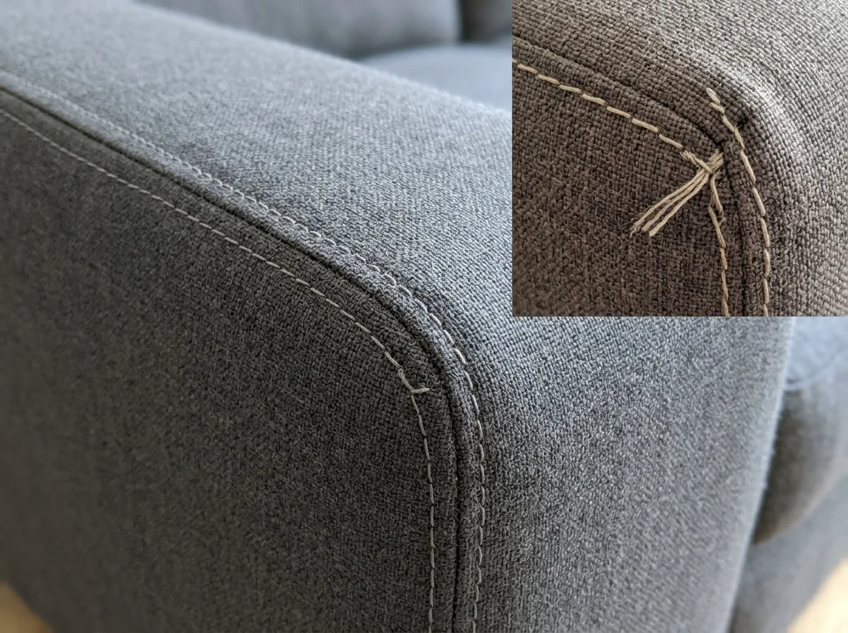 Stitching: density, direction, and finishing