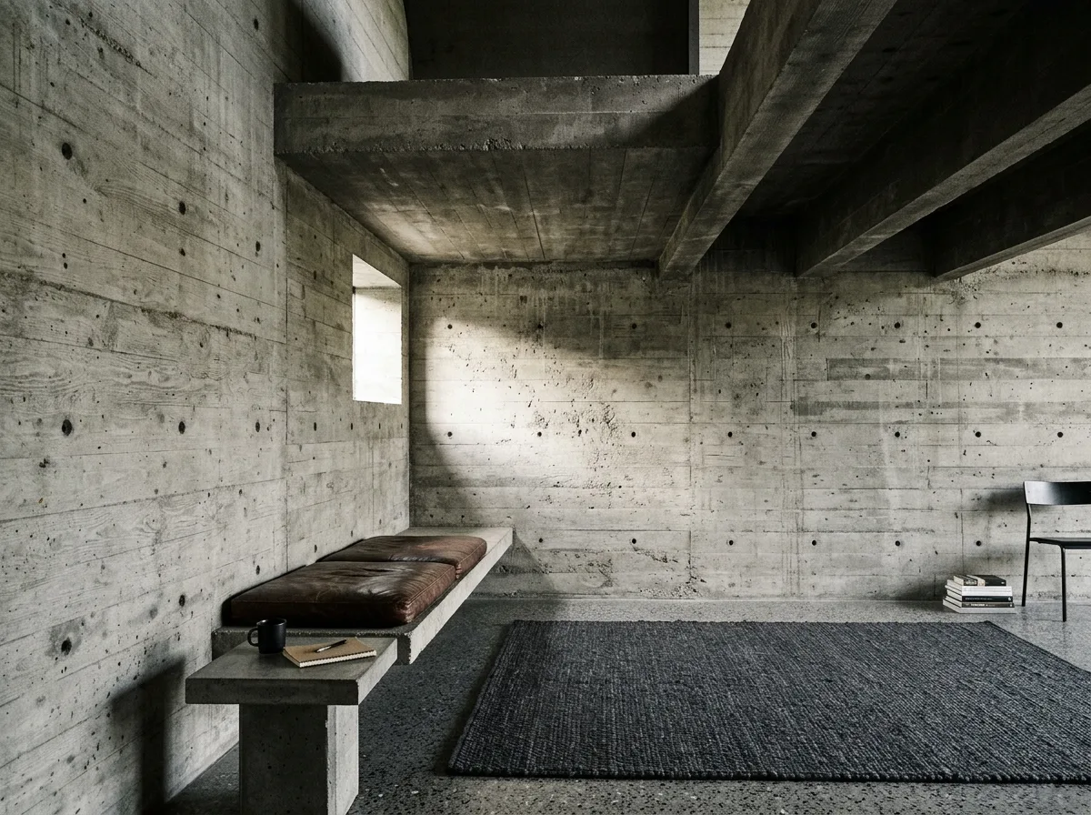 Brutalism・Living: Cantilevered Volumes and a Pane of Light
