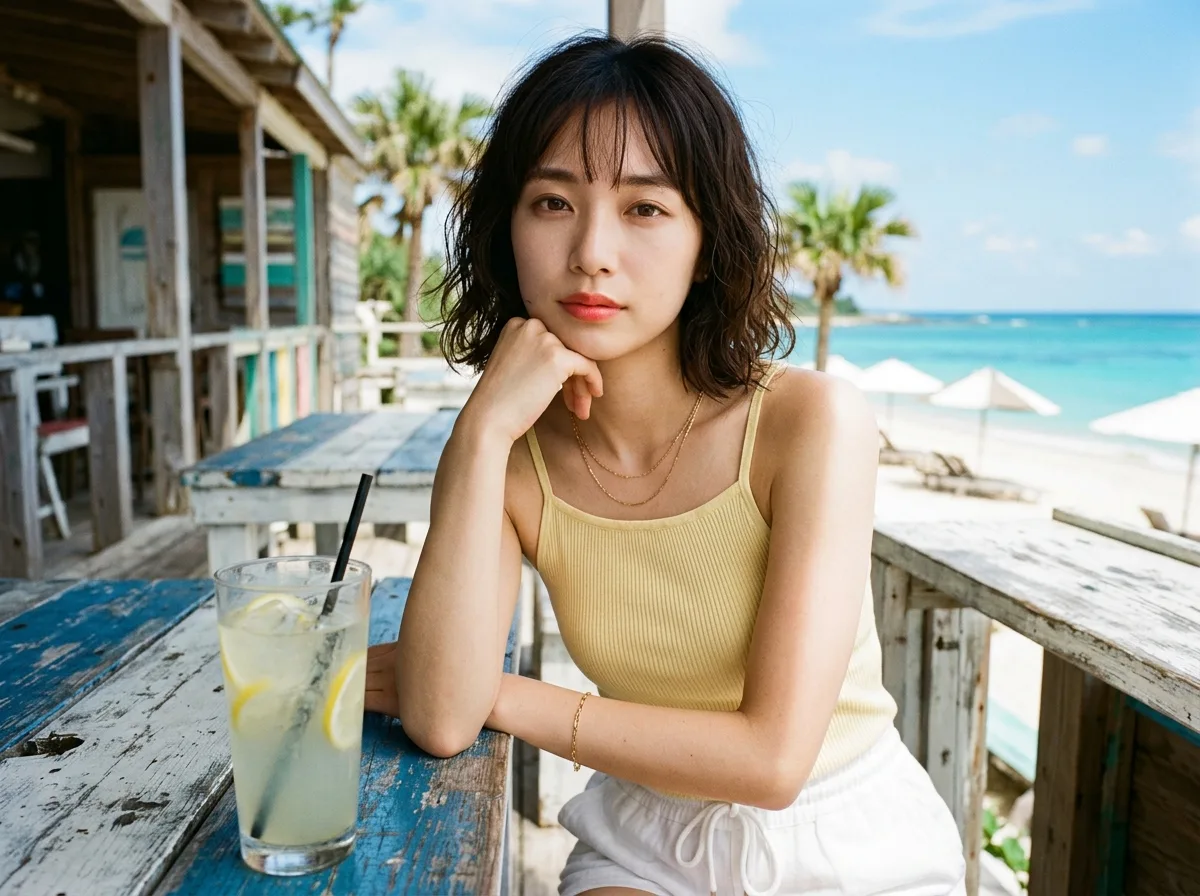 Lemon Time by the Sea: Chin Rest and Foreground Drink Cup