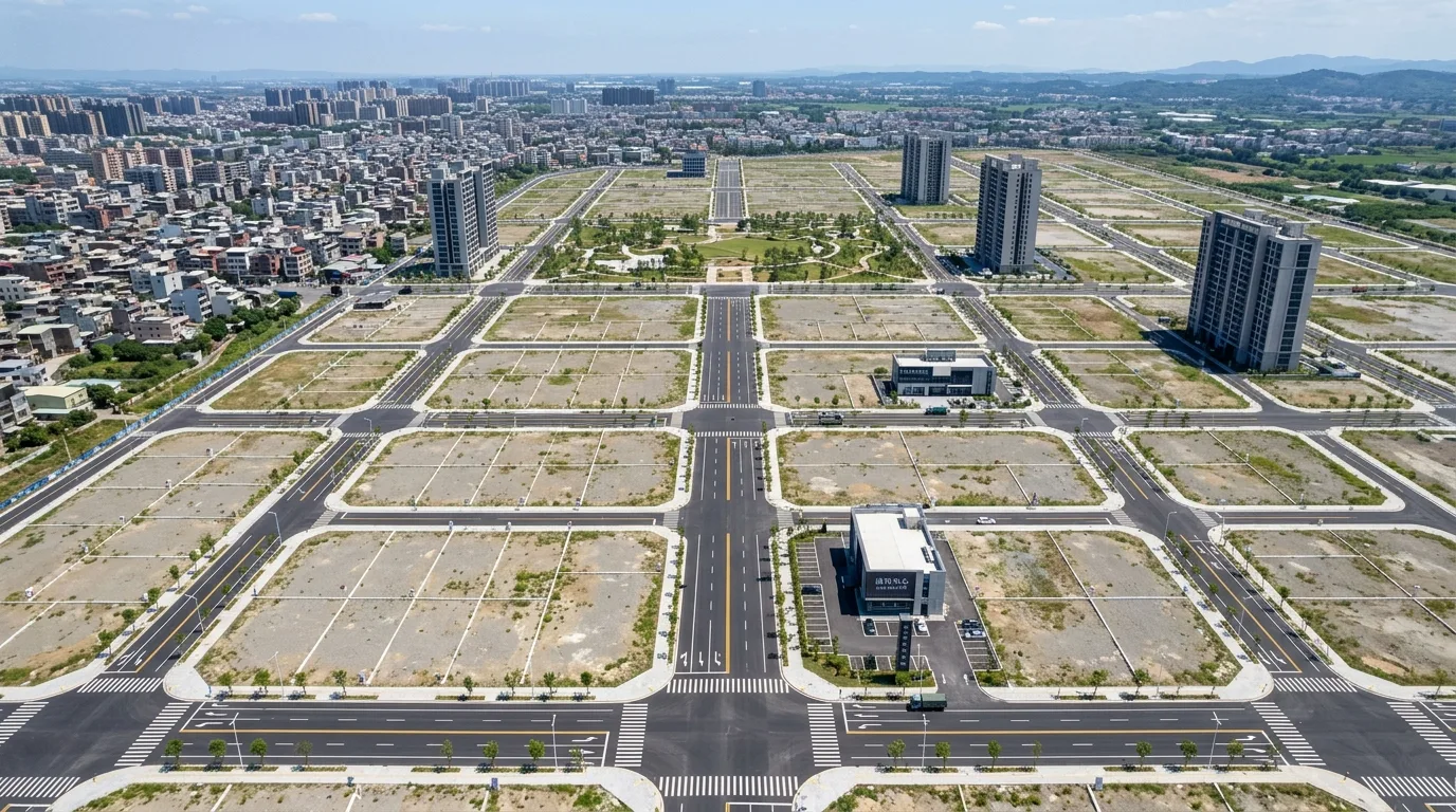 再開発後の街区：格子状と広い道路