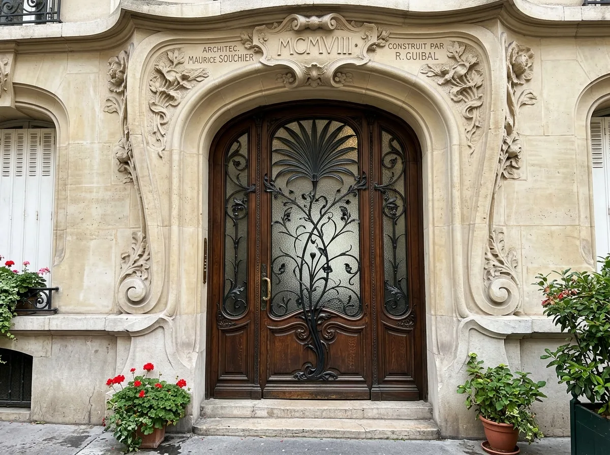 Entrance Gate: A Door of Wrought Iron and Glass