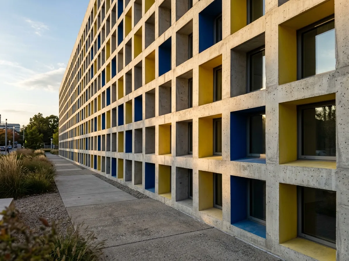 Pixelated Facades: Shadow Rhythms of Modular Openings and Deep Window Bays