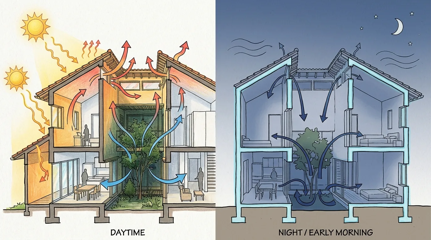 熱換気：庭は煙突の底