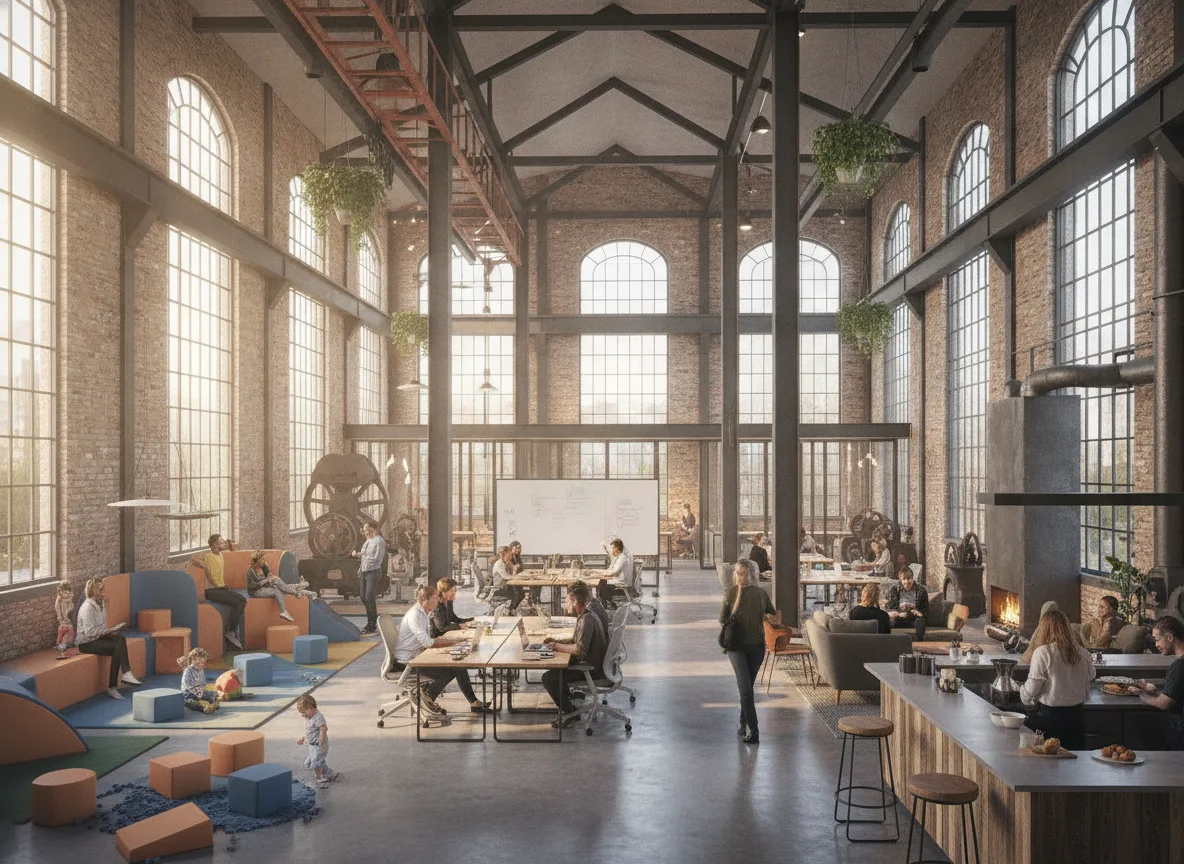 Old Industrial Factory Transformation: Multifunctional Community Hub