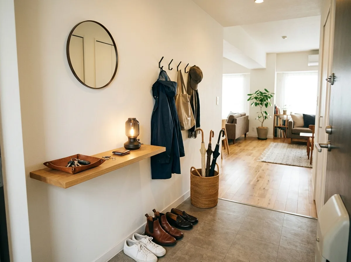 Refined Casual・Entryway: Place things down upon entering