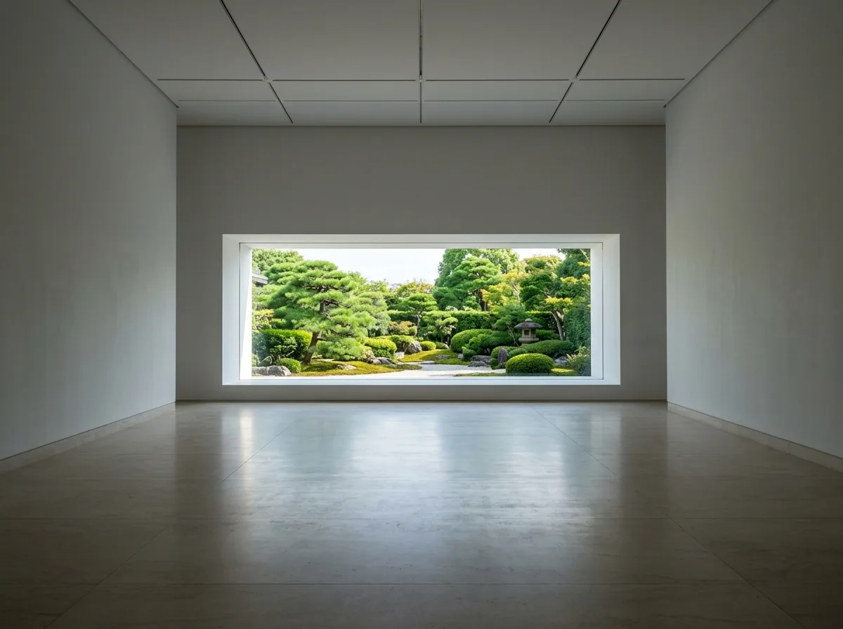 横向长窗的展示空间：框住的庭园风景