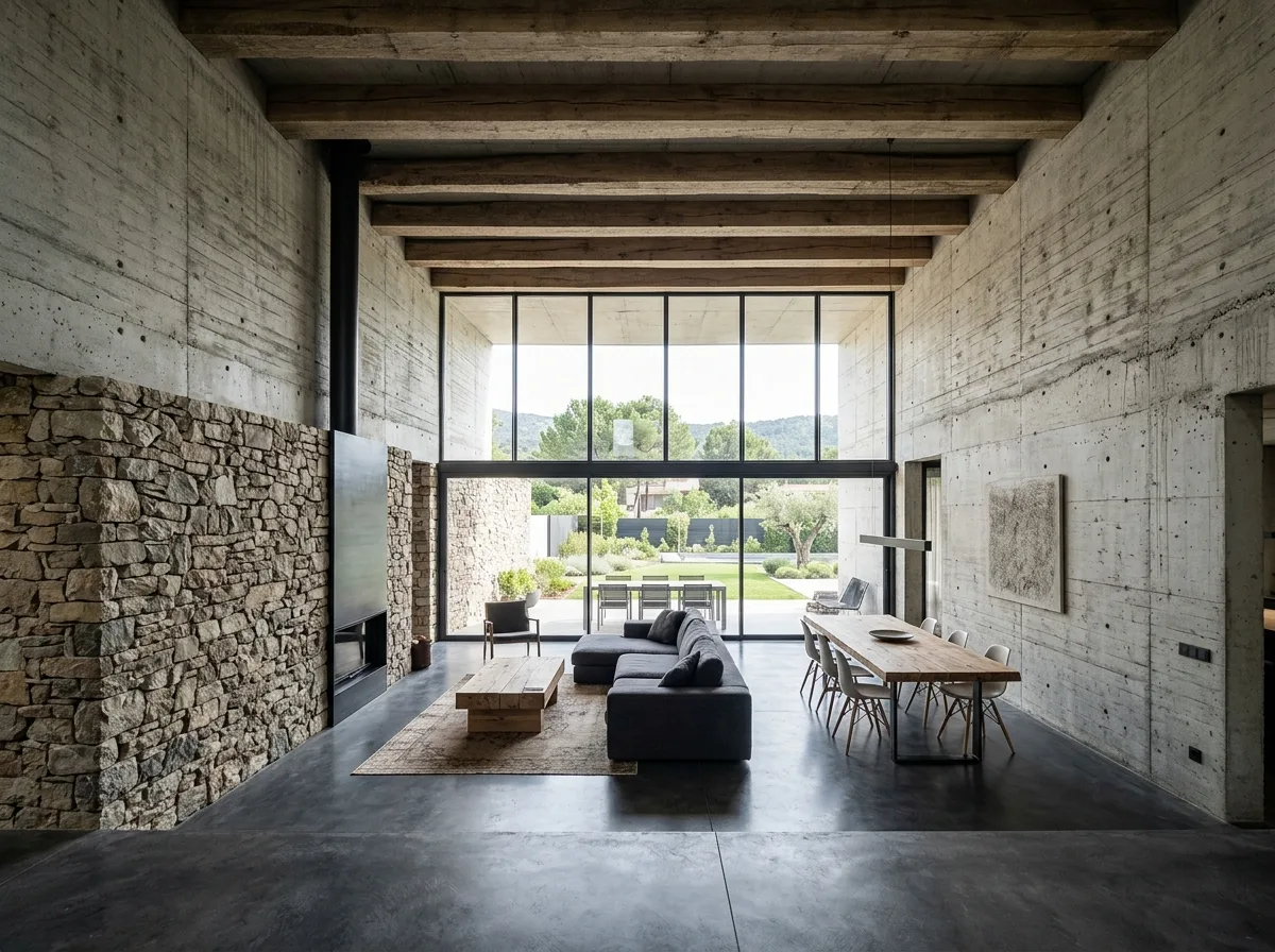 粗い素材を使った新建築：リノベーションではない