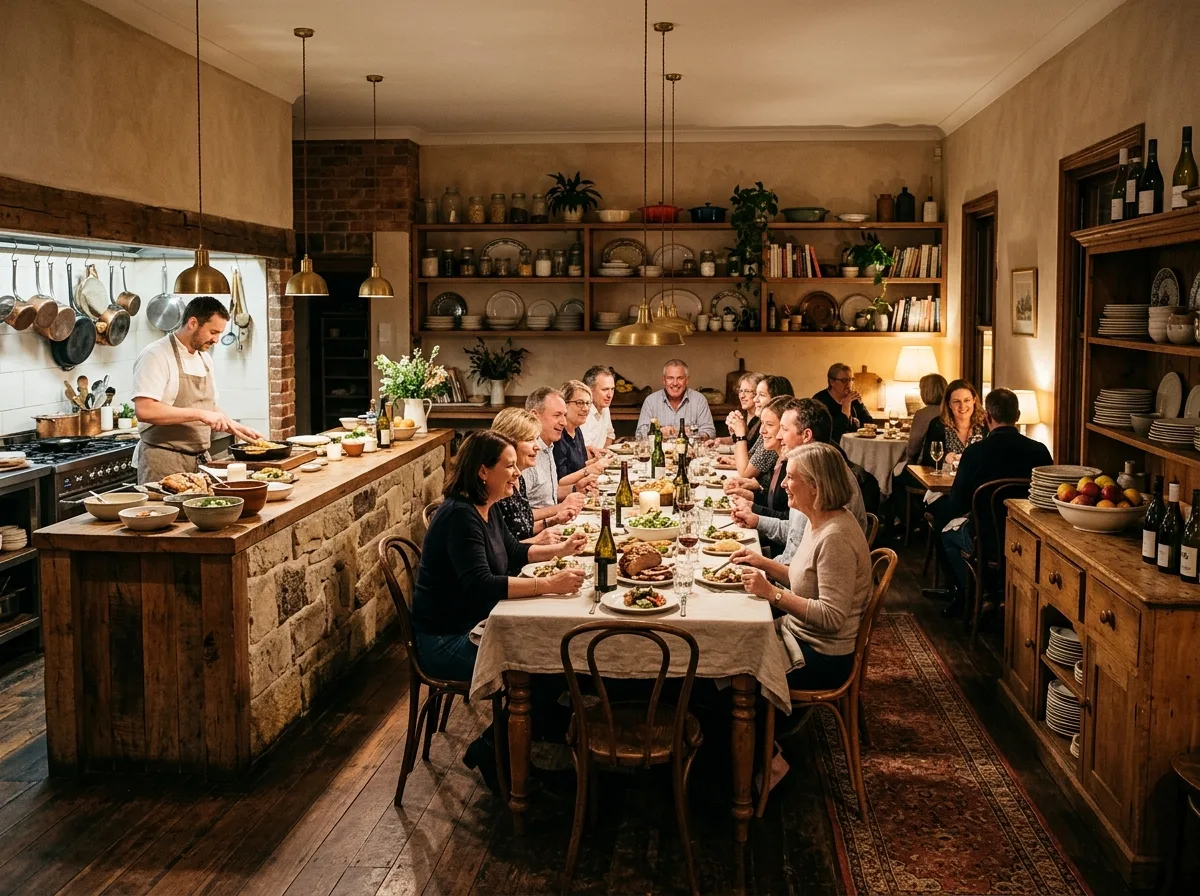 A Restaurant Like a Family Feast: Open Kitchens and Long Tables