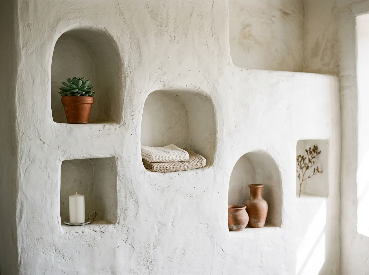 Recessed Niches: Shelves Carved into the Wall