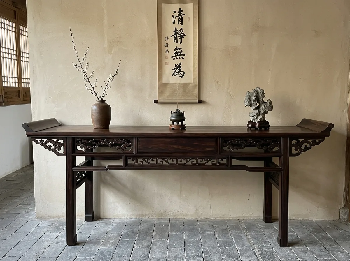 条案：靠墙的那张长桌