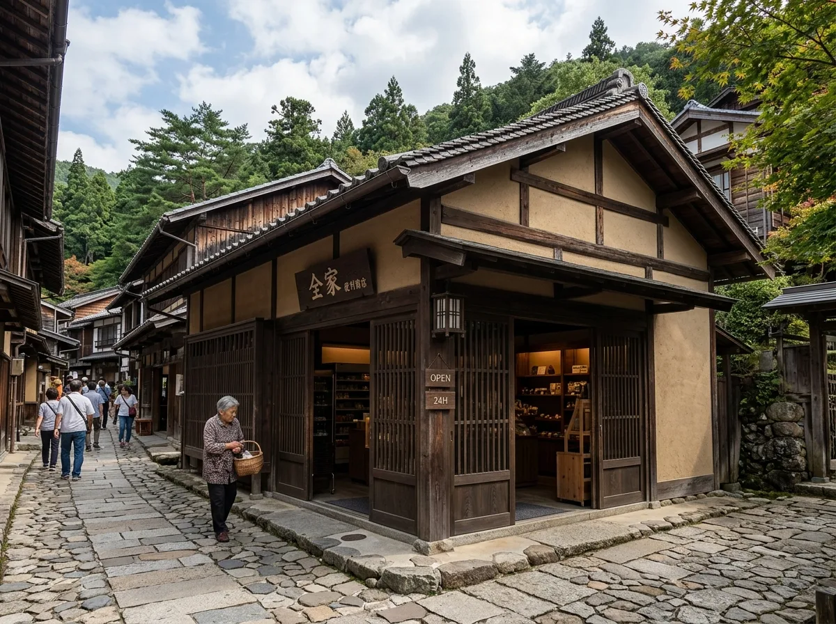 観光地の控えめな店舗：景観に溶け込む外観制限