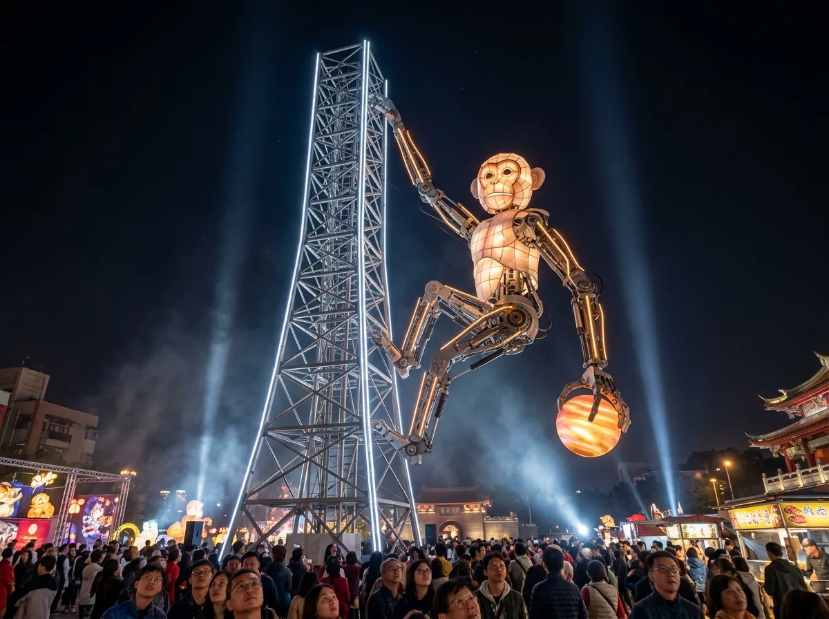 Year of the Monkey Main Lantern・Tech Style: Mechanical Joints and Climbing Structures