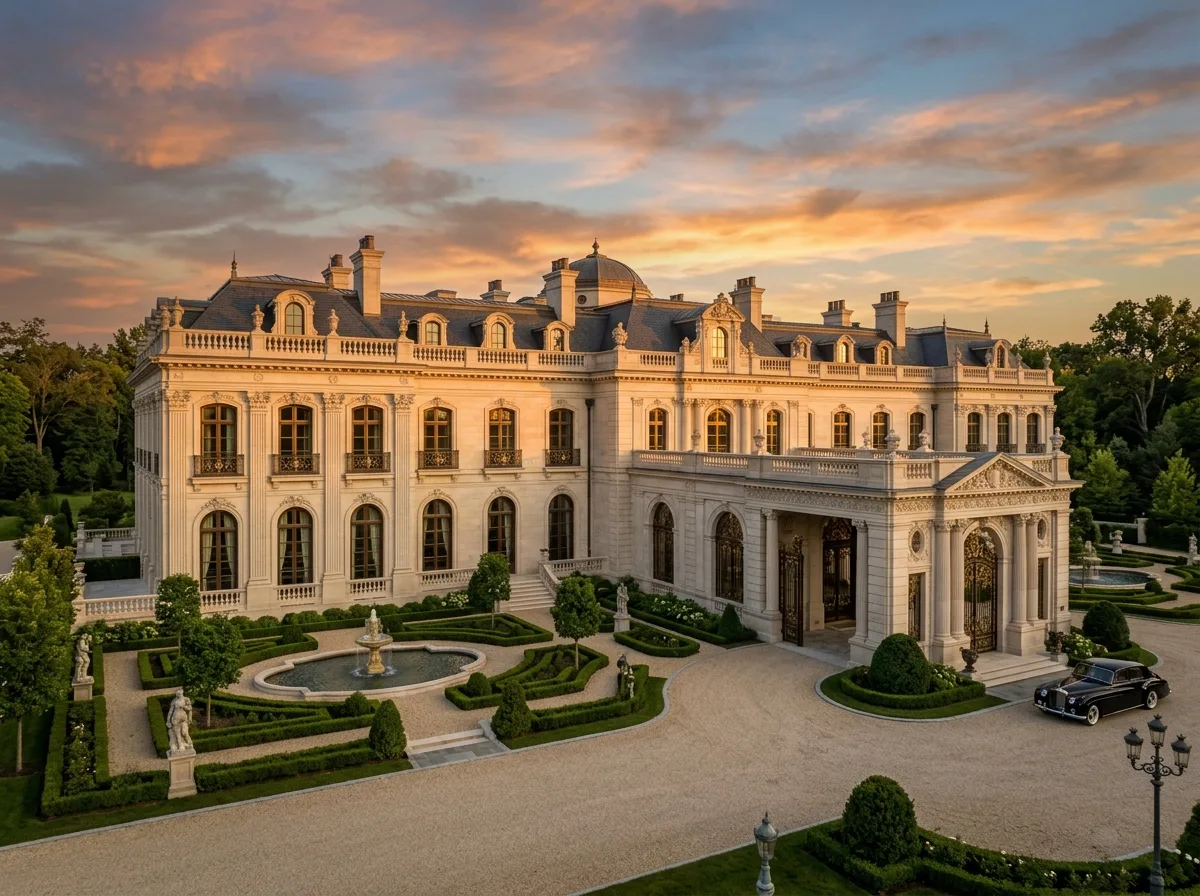 Monumental Residences in the European Palace Style: Classical Window Proportions and Formal Gardens