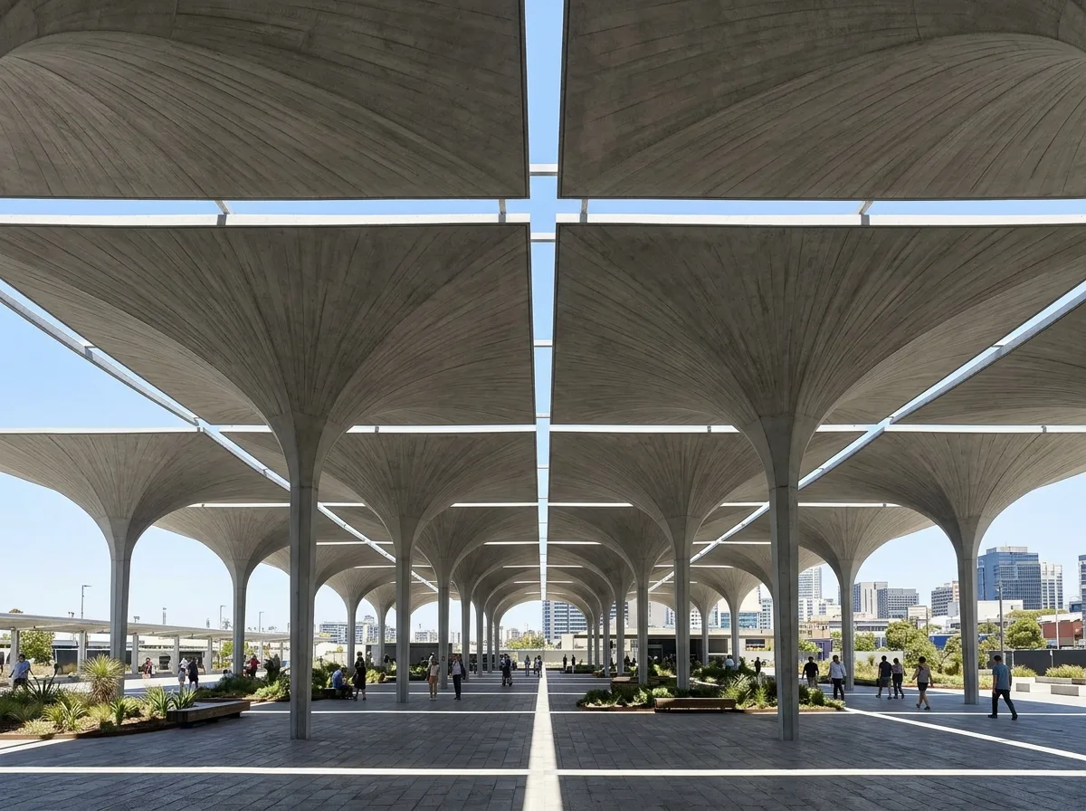 Concrete Shell: Umbrella-like Units for a Canopy
