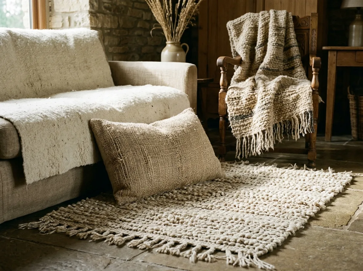 Wool and Burlap: Textiles with Visible Threads