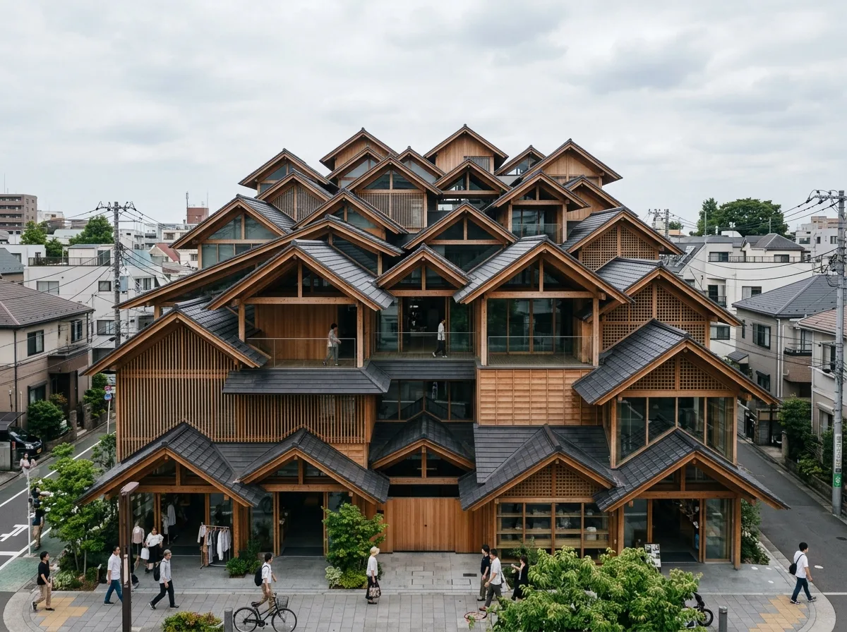 层叠屋顶群：斜屋顶构成天际节奏