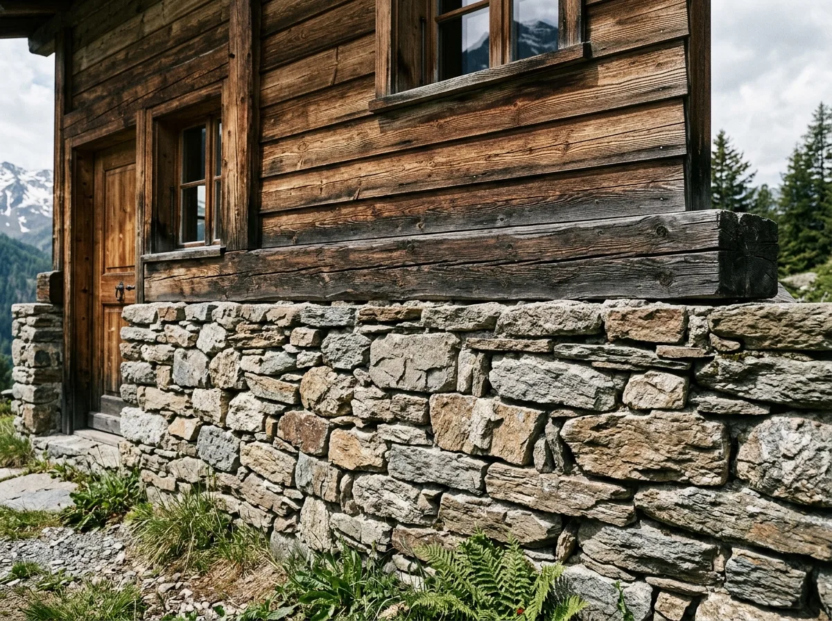 Stone Base and Timber Structure Junction