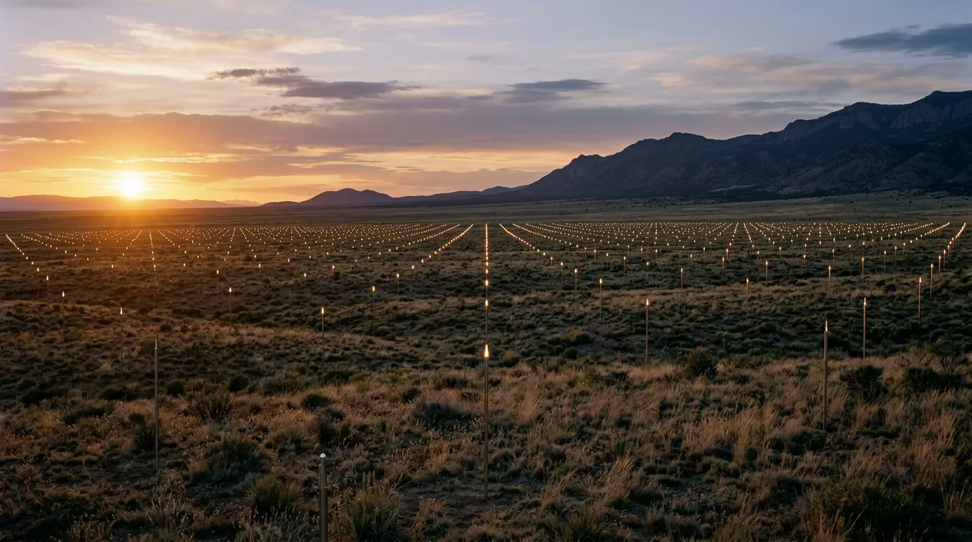 De Maria | Lightning Field: A Grid of 400 Stainless Steel Poles