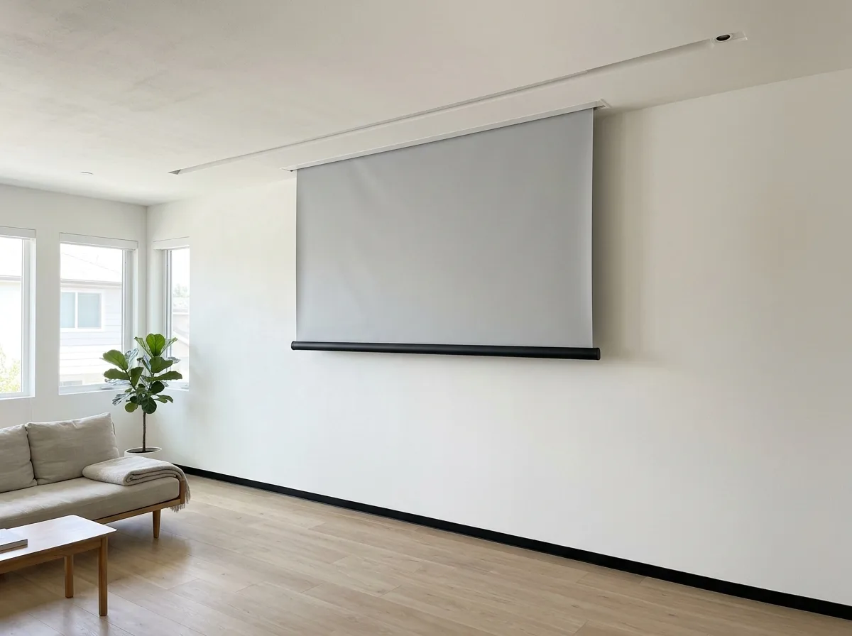 プロジェクターがテレビに取って代わる：巻き取り後の空壁