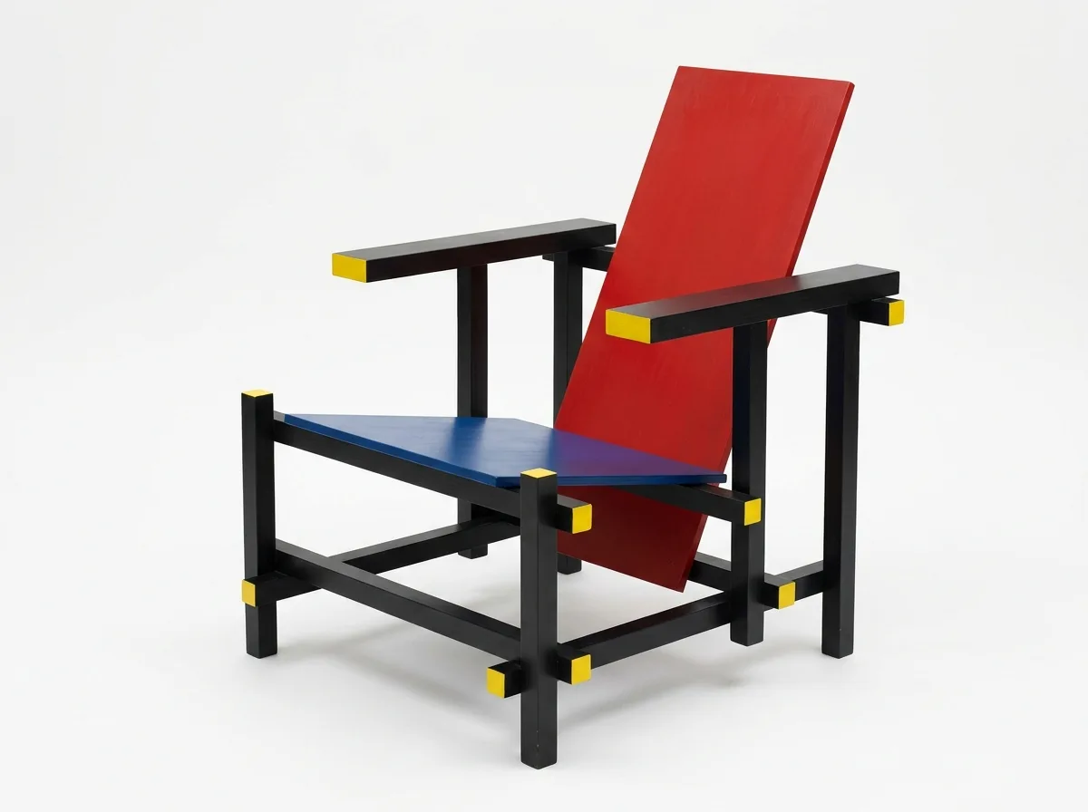 Rietveld | De Stijl: Three Primary Colors and Intersecting Rods