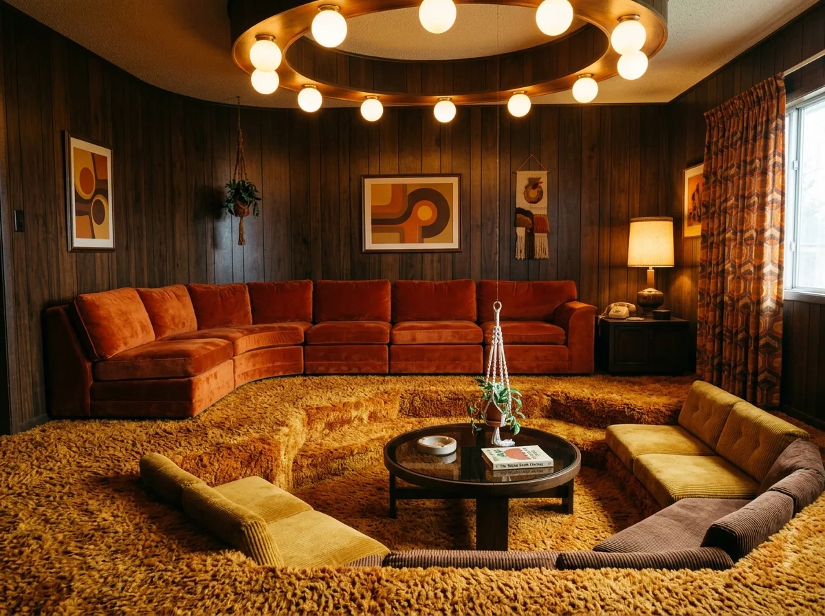 The Seventies: Curved Sofas, Carpets, and Orange