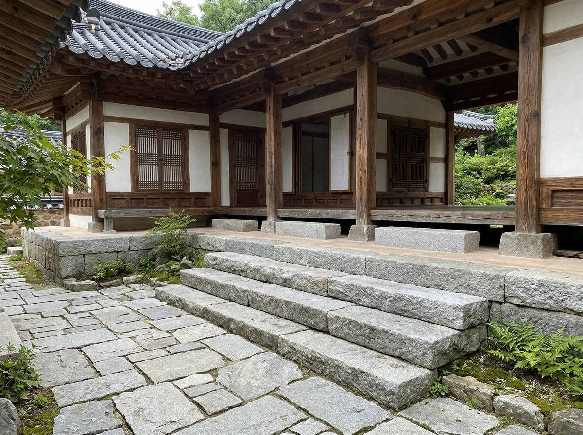 石と黒瓦：硬い部分